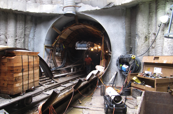 Pamar crew working inside a lined shaft